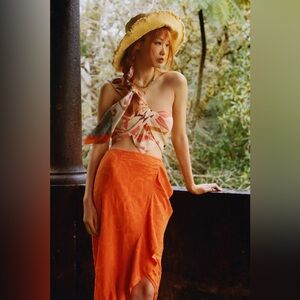 Anthropologie x Maeve Slim Ruffle Wrap Skirt